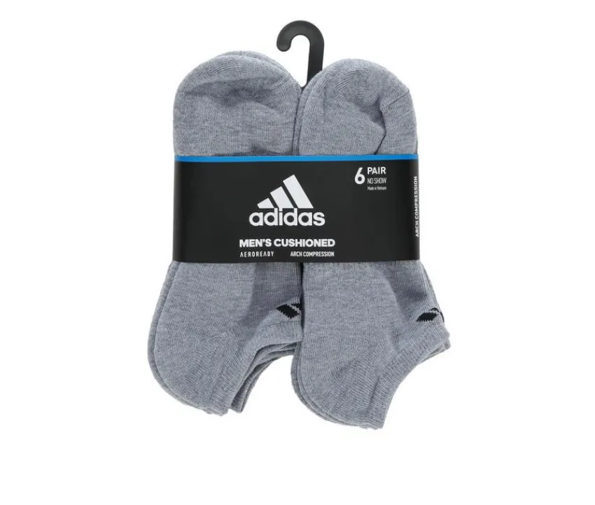 Adidas Socks>6 Pair Men's Cushioned No Show Socks