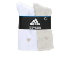Adidas Socks>6 Pair Men's Cushioned Crew Socks