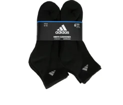 6 Pair Men's Cushioned Quarter Socks|Adidas Best