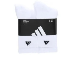 Adidas Socks>6 Pair Men's Cushioned Crew Socks
