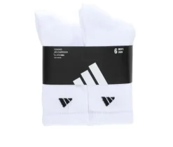 6 Pair Men's Cushioned Crew Socks|Adidas Hot