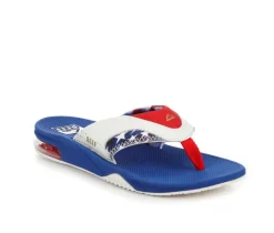 Boys' Little Kid & Big Kid Fanning Red White Blue Sandals|Reef