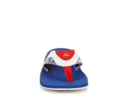 Boys' Little Kid & Big Kid Fanning Red White Blue Sandals|Reef