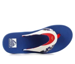 Boys' Little Kid & Big Kid Fanning Red White Blue Sandals|Reef