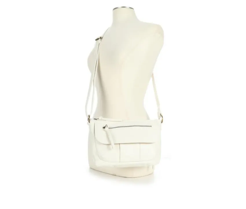 Bueno Of California Crossbody|Handbags>Waxy Croc Flap Crossbody Handbag