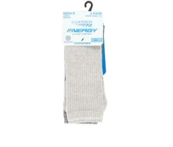 3 Pack Men Energy Dress Cushioned Crew Socks|Copper Fit Clearance