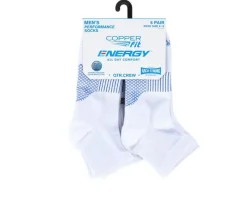 6 Pack Men's Energy Quarter Crew Socks|Copper Fit Discount