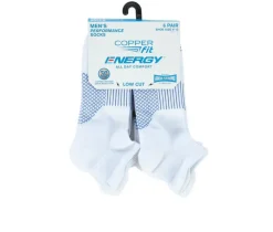 Copper Fit Socks>6 Pack Men's Energy Low Cut Socks
