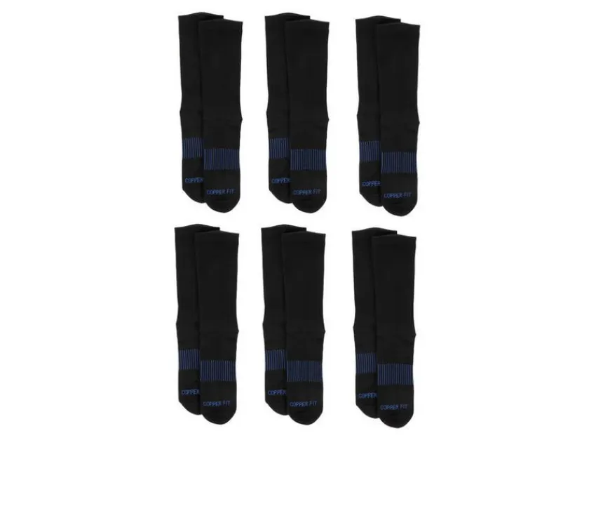 6 Pack Men's Energy Crew Socks|Copper Fit Best