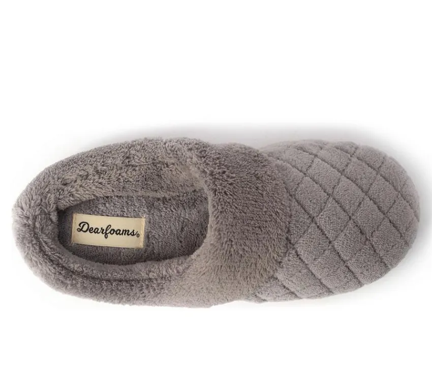 Dearfoams Slippers|Slippers>Libby Quilted Terry Clog Slippers