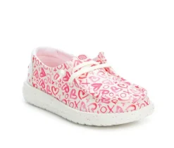Girls' Little Kid & Big Kid Wendy Y Watercolor Hearts Casual Shoes|HEYDUDE Clearance