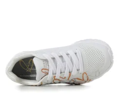 Girls' Little Kid & Big Kid Uno Lite Heart Metallic Wedge Sneakers|Skechers Street Clearance