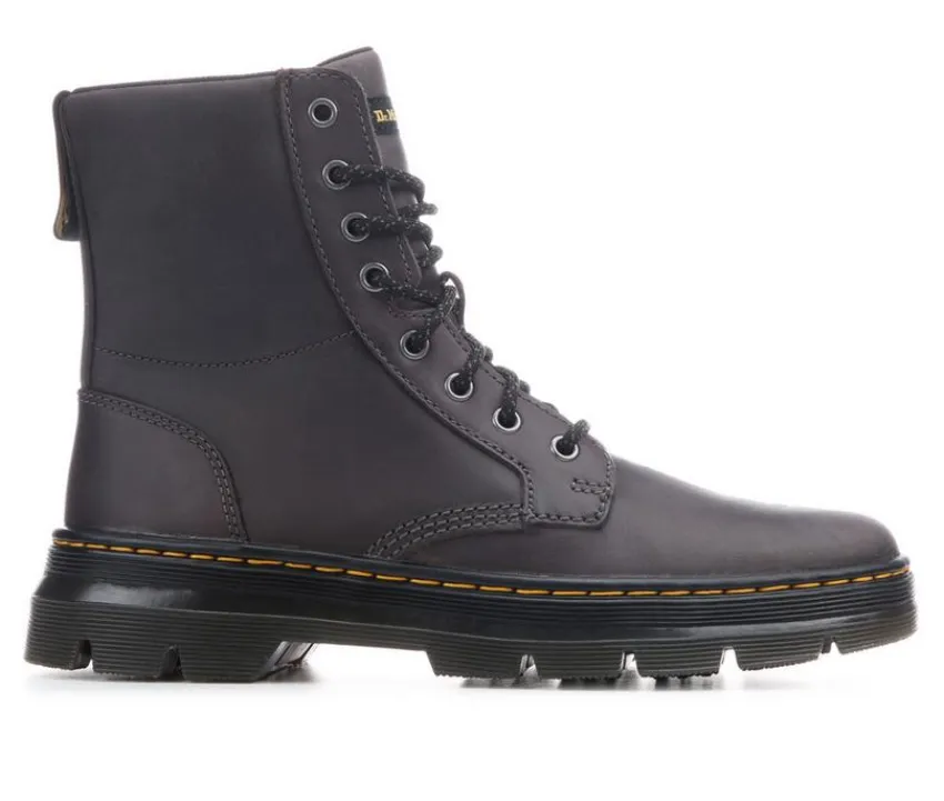Men's Combs Leather Combat Boots|Dr. Martens Discount