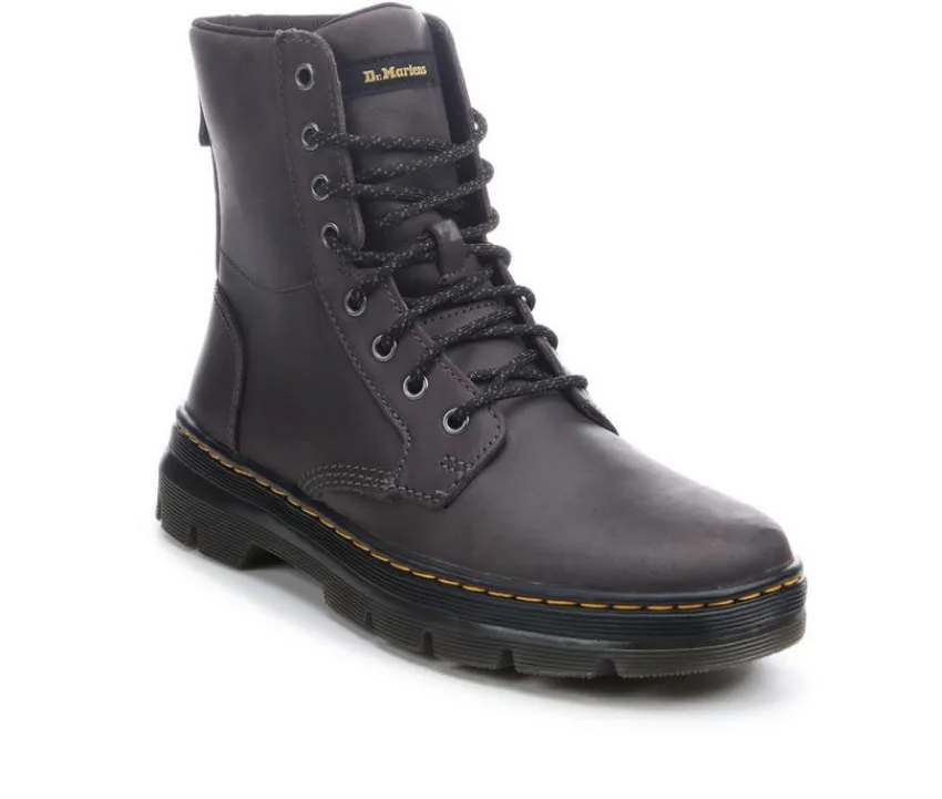 Men's Combs Leather Combat Boots|Dr. Martens Discount
