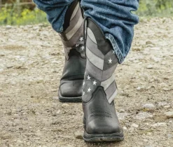Durango Cowboy & Western|Boots>Men's Rebel Faded Black Flag Western Boot