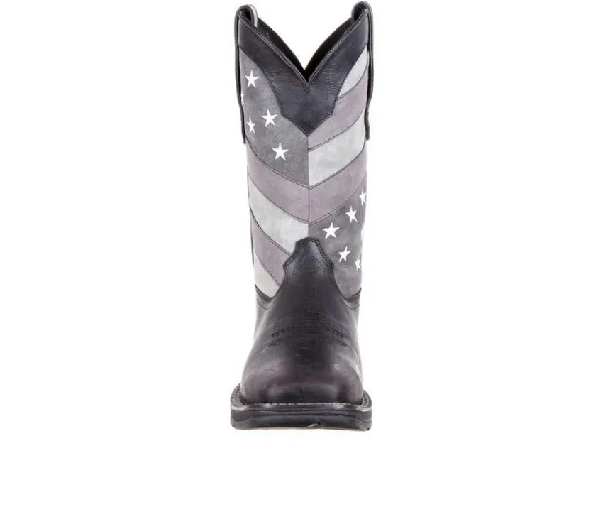 Durango Cowboy & Western|Boots>Men's Rebel Faded Black Flag Western Boot