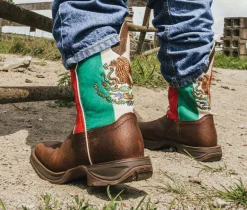 Men's Rebel Steel Toe Mexico Flag Western Steel Toe Work Boots|Durango Best