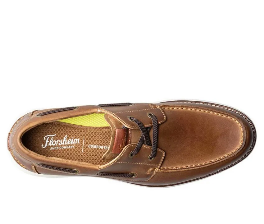 Florsheim Dress>Men's Launch Moc Toe Elastic Lace Boat Shoes