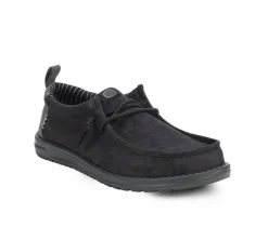 Men's Wally Vintage Classic Black Casual Shoes|HEYDUDE Hot