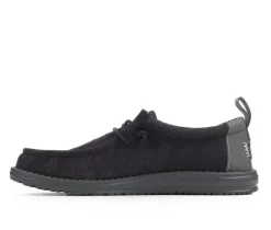 Men's Wally Vintage Classic Black Casual Shoes|HEYDUDE Hot