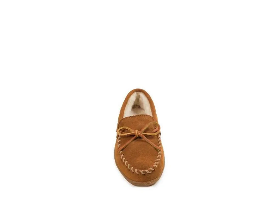 Women's Pile Lined Hardsole Moccasins|Minnetonka Clearance