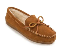 Minnetonka Slippers|Slippers>Women's Pile Lined Hardsole Moccasins