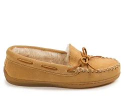 Women's Pile Lined Hardsole Moccasins|Minnetonka Clearance