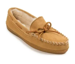 Women's Pile Lined Hardsole Moccasins|Minnetonka Clearance