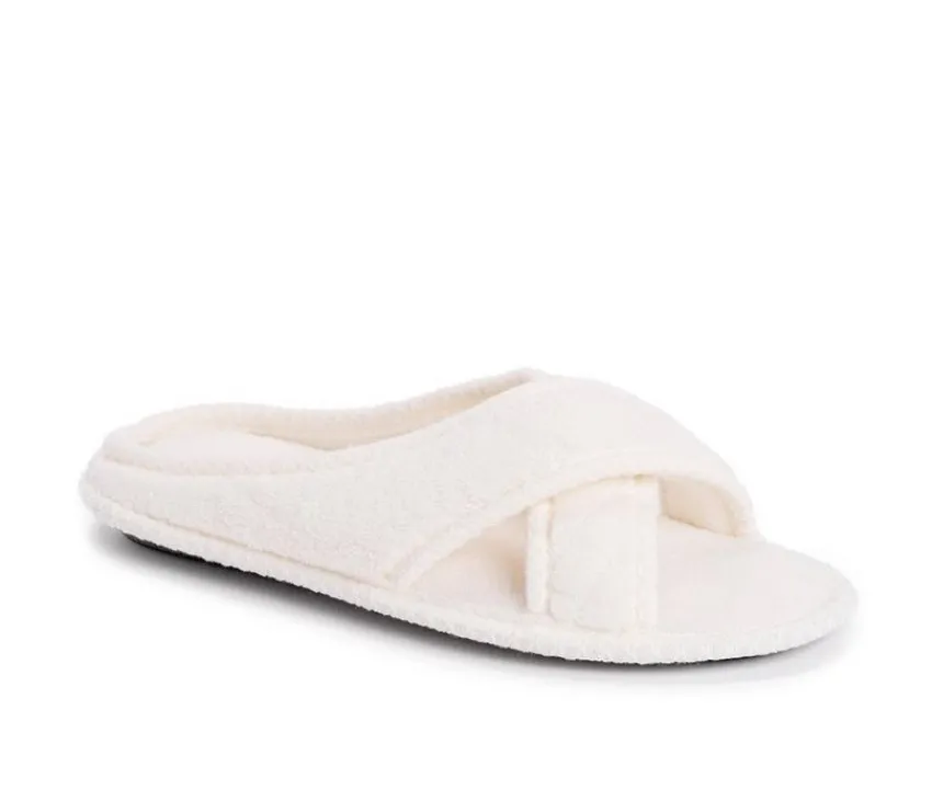 MUK LUKS Slippers|Slippers>Ada Micro Chenille Criss Cross Slippers