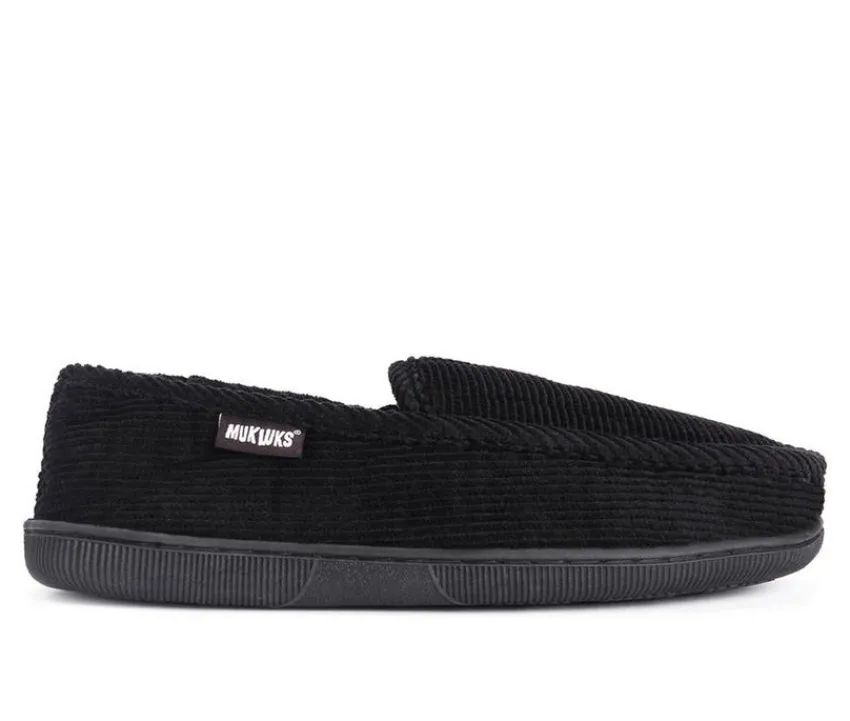 Cordurory Moccasin with Flannel Lining Slippers|MUK LUKS