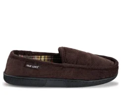 MUK LUKS Men's|Slippers>Cordurory Moccasin with Flannel Lining Slippers
