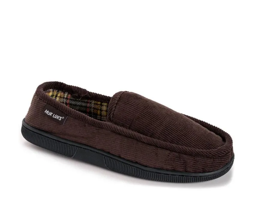 MUK LUKS Men's|Slippers>Cordurory Moccasin with Flannel Lining Slippers