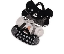 MUK LUKS Socks>Criss Cross Ballerina Socks 4pk Socks
