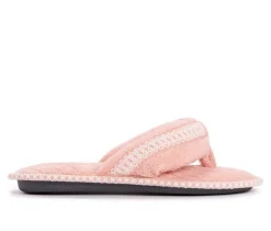 MUK LUKS Slippers|Slippers>Darlene Micro Chenille Thong Slippers
