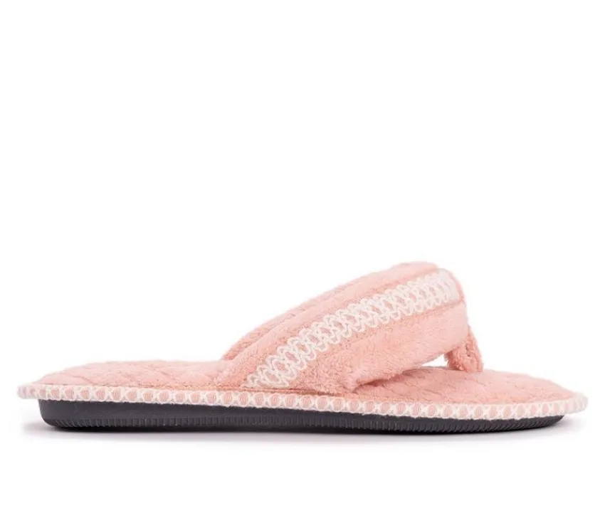 MUK LUKS Slippers|Slippers>Darlene Micro Chenille Thong Slippers