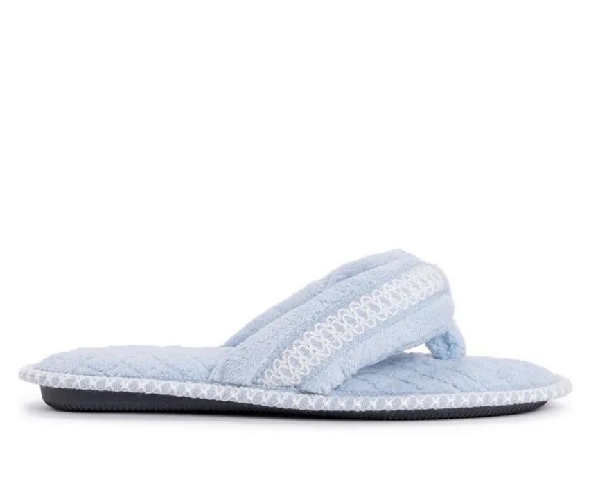 MUK LUKS Slippers|Slippers>Darlene Micro Chenille Thong Slippers