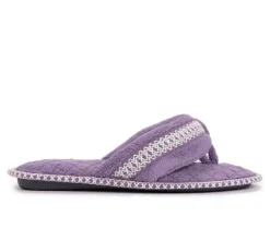 MUK LUKS Slippers|Slippers>Darlene Micro Chenille Thong Slippers