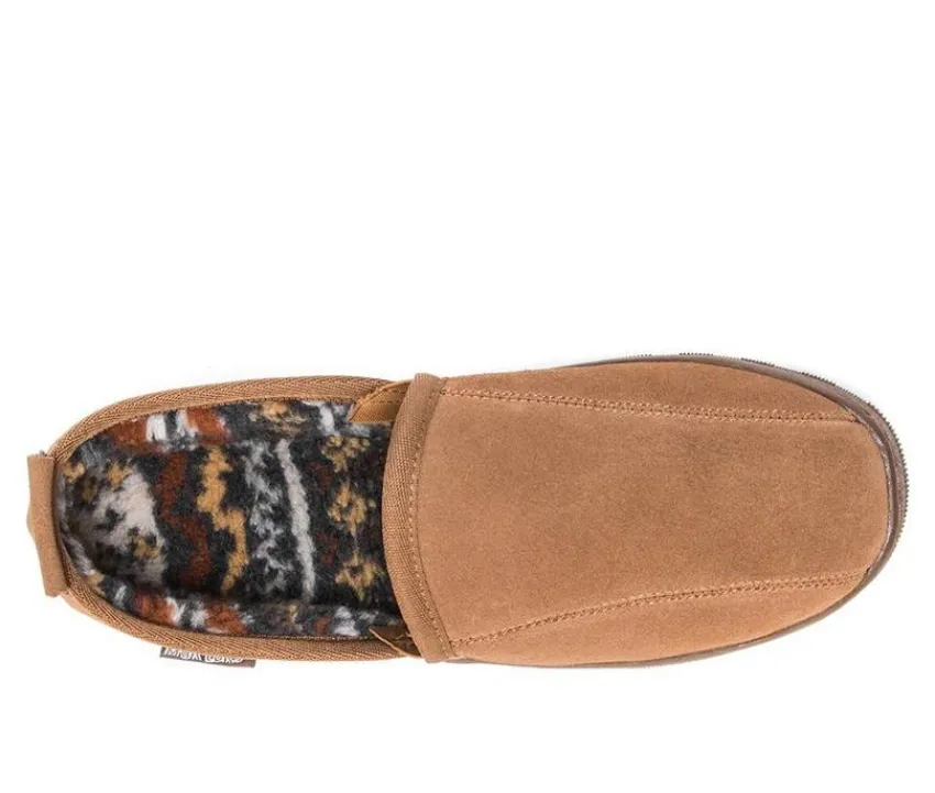 MUK LUKS Men's|Slippers>Eric Printed Berber Suede Slippers