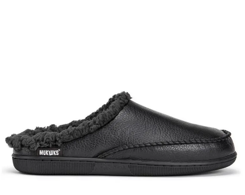 MUK LUKS Men's|Slippers>Men's Faux Leather Clog Slippers