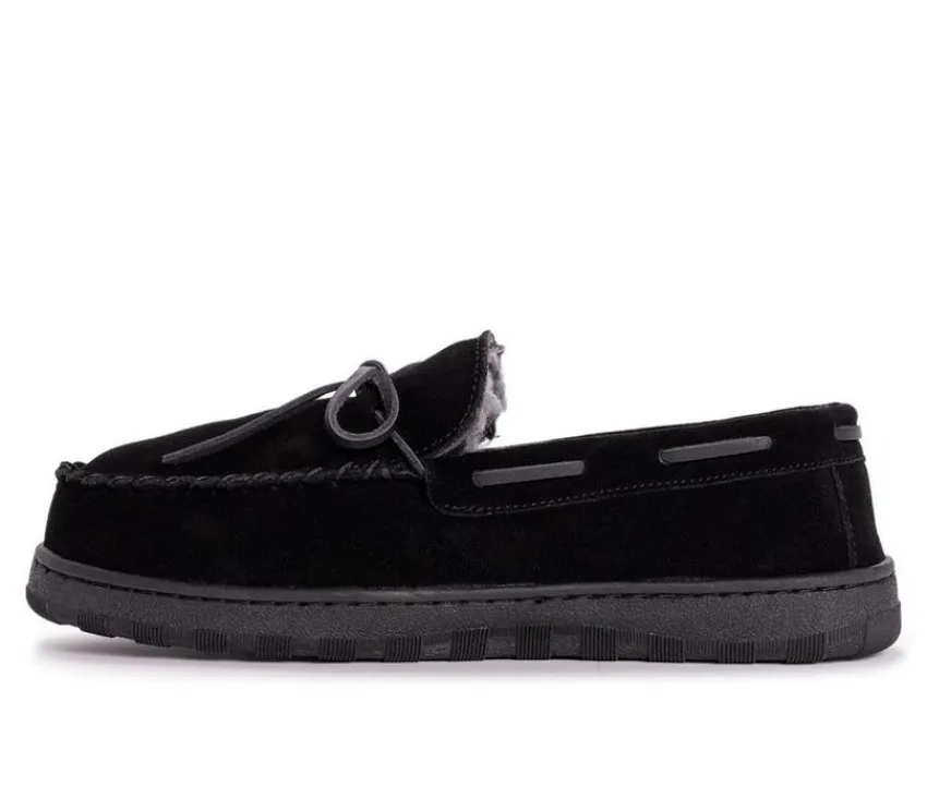 MUK LUKS Men's|Slippers>Men's Paul Printed Berber Suede Moccasins