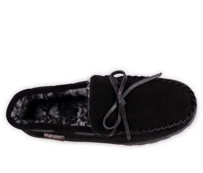 MUK LUKS Men's|Slippers>Men's Paul Printed Berber Suede Moccasins