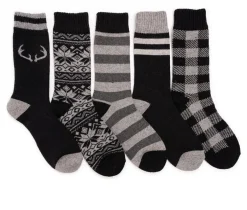 5Pk Wool Socks Socks|MUK LUKS Outlet