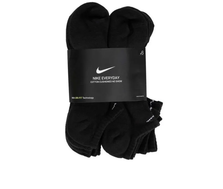 Nike Socks>Men's 6 Pair Cushioned No Show Socks