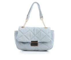 Denim Quilt Flap Chain Handbag|Olivia Miller New