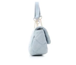 Denim Quilt Flap Chain Handbag|Olivia Miller New