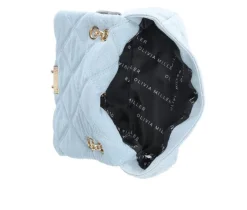 Denim Quilt Flap Chain Handbag|Olivia Miller New