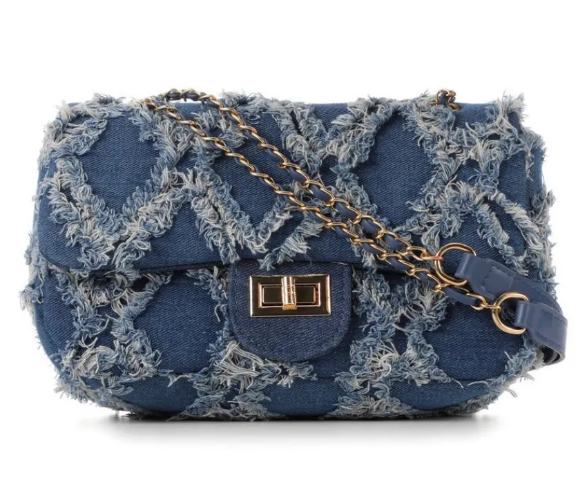 Olivia Miller Handbags>Denim Quilt Chain Handbag