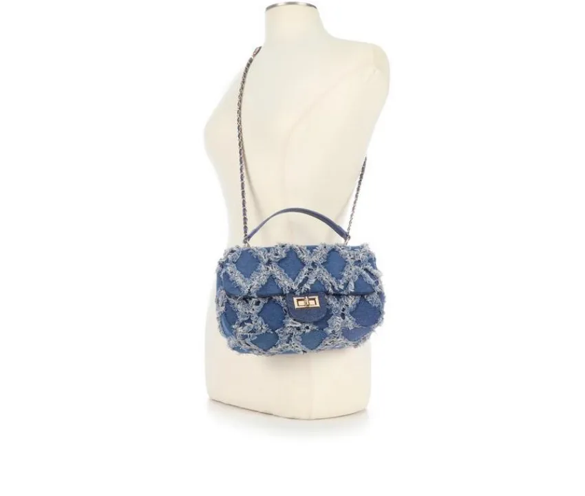 Olivia Miller Handbags>Denim Quilt Chain Handbag