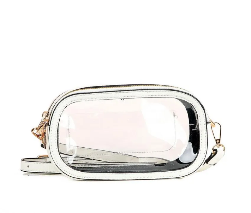 QUEENS DESIGNS Crossbody|Handbags>Clear Bag-Double Zip Handbag
