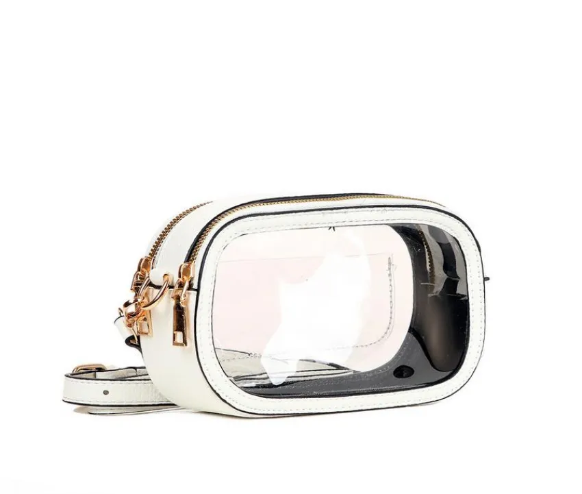 QUEENS DESIGNS Crossbody|Handbags>Clear Bag-Double Zip Handbag